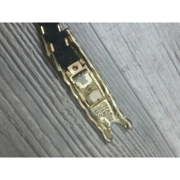 Vintage Gold Tone Scaled Stretch Womens Belt 80s 90s - Picture 3 of 7